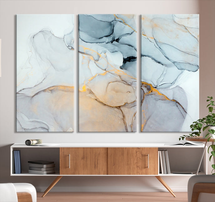 Pastel Marble Fluid Effect Wall Art Abstract Canvas Wall Art Print