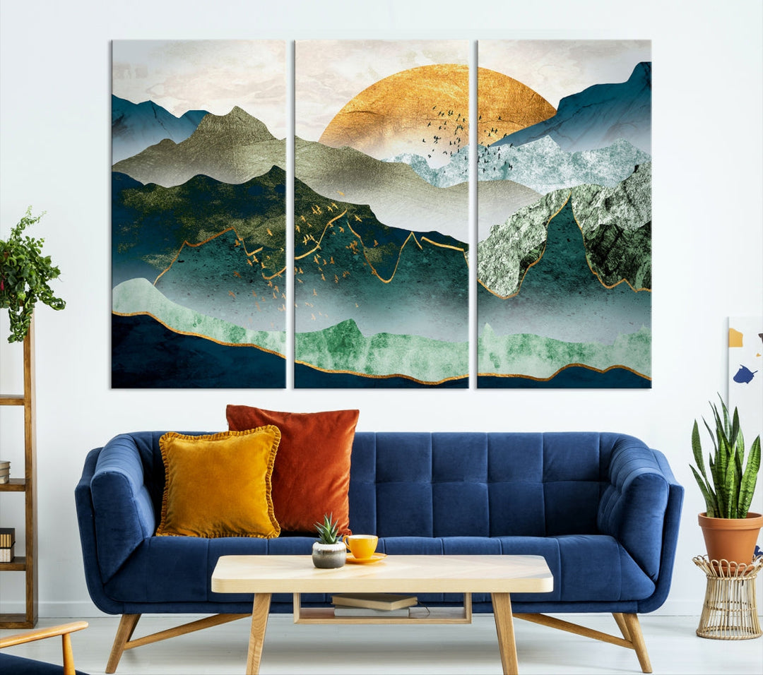 Cheering Sunrise Abstract Painting Canvas Art Print Abstract Landscape Wall Art
