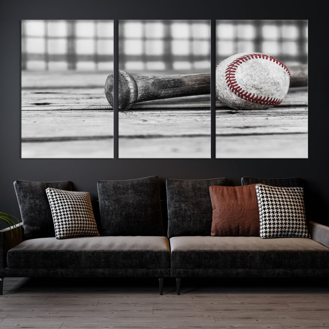 Impression d'art mural sur toile de baseball vintage