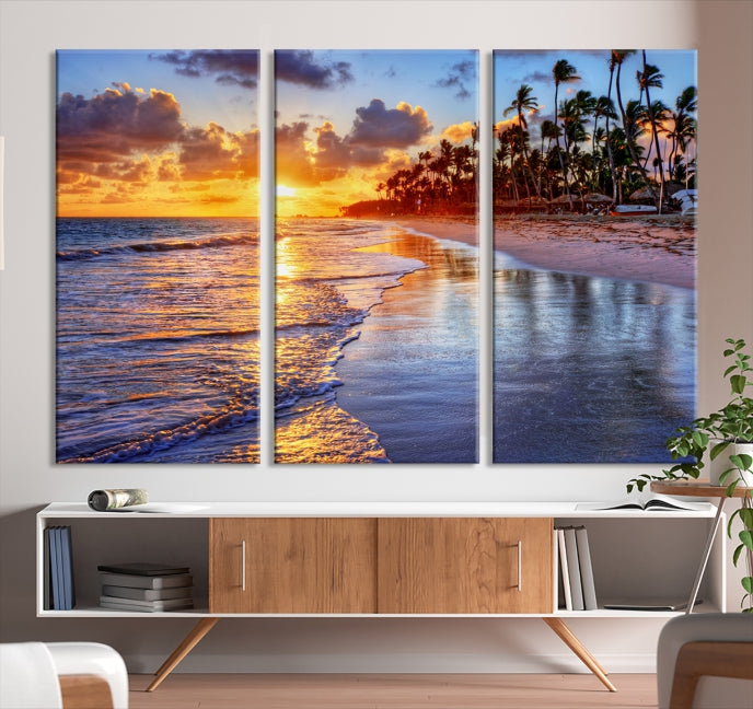 Hawaii Tropical Beach and Ocean Wall Art Canvas Print