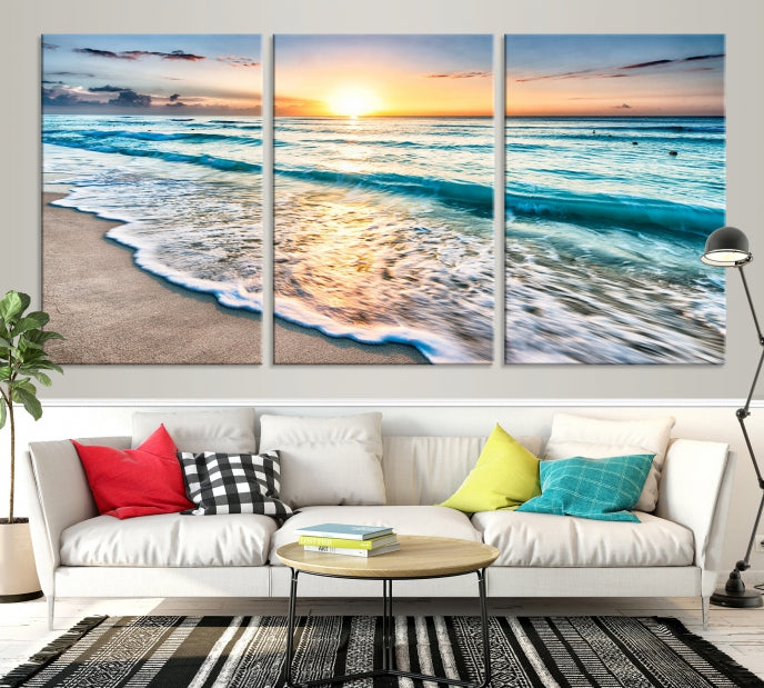 Fantástica playa de la isla tropical, arte de pared grande, impresión en lienzo