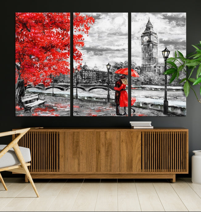 Red and Love in London Canvas Print