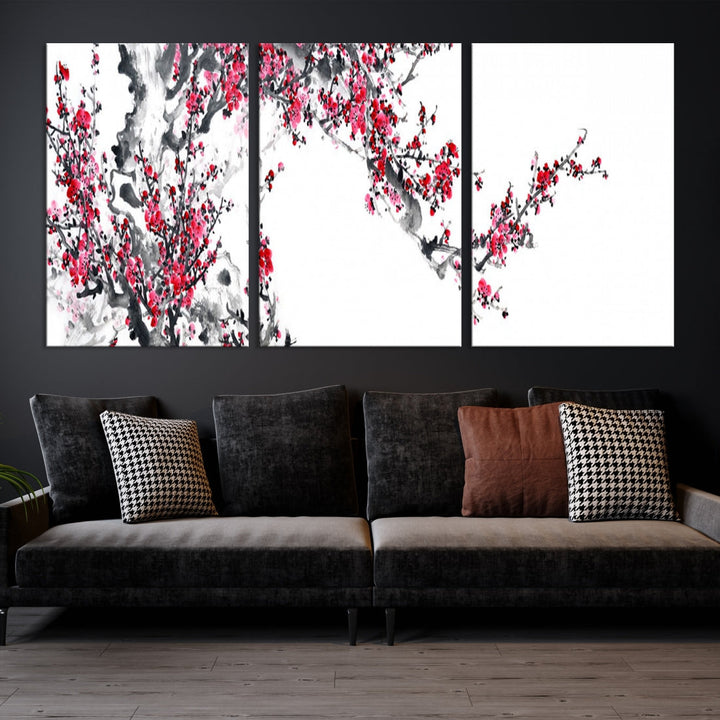 Cherry Blossoms Canvas Wall Art Floral Wall Cherry Blossom Flower Art Print