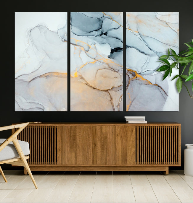 Pastel Marble Fluid Effect Wall Art Abstract Canvas Wall Art Print