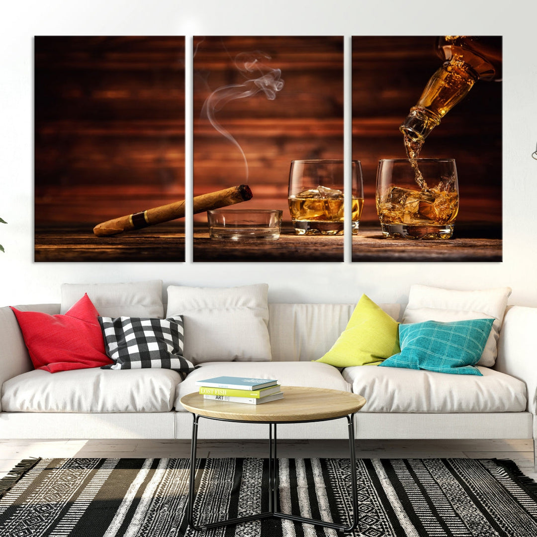 Scotch Whiskey Barrel Cigar Bourbon Wall Art Canvas Print