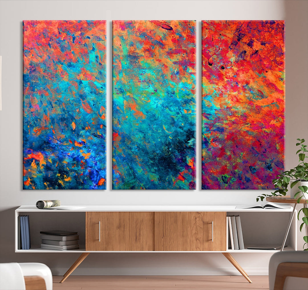 Colorful Abstract Canvas Wall Art Print Vivid Abstract Art