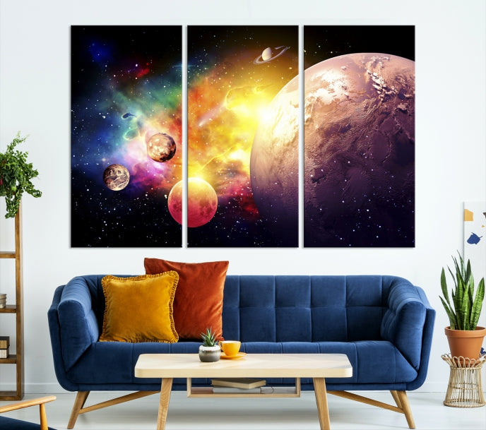 Espace et galaxie Impression sur toile