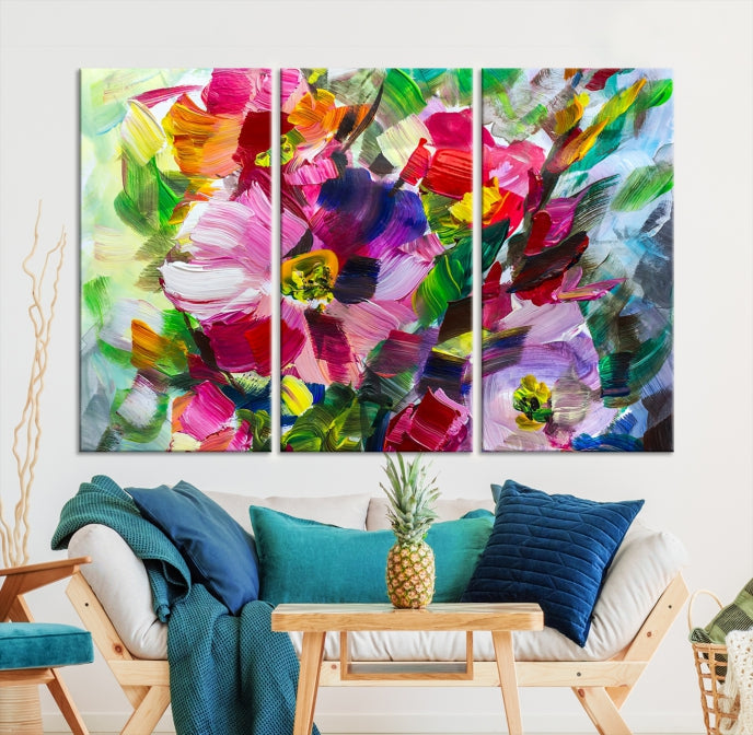 Oil Flower Abstract Canvas Print