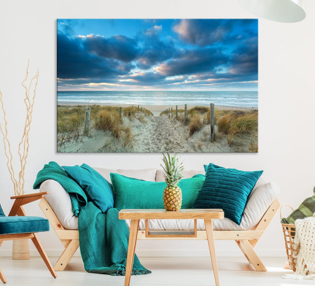 Beach Ocean Sun Sand Wall Art Canvas Print