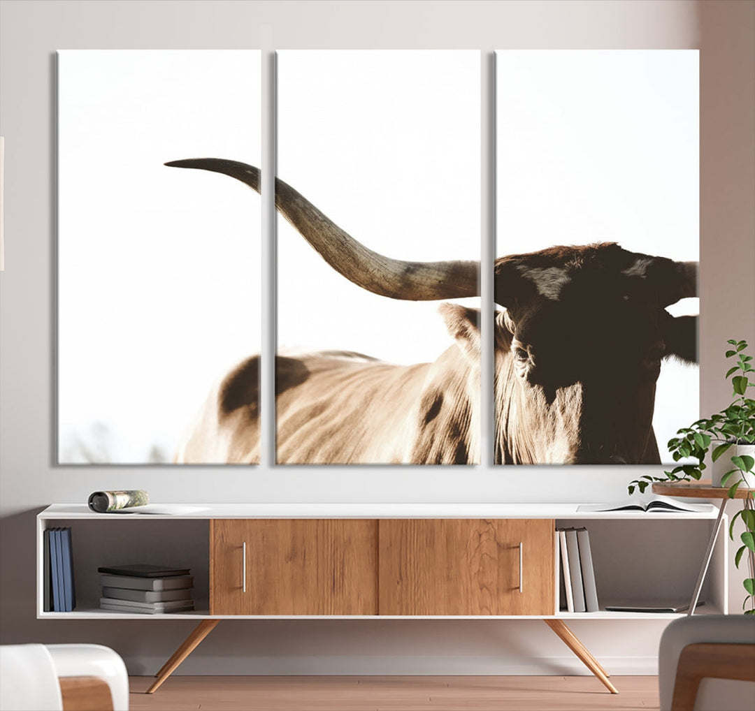 Toile d’art mural Texas Cow Longhorn
