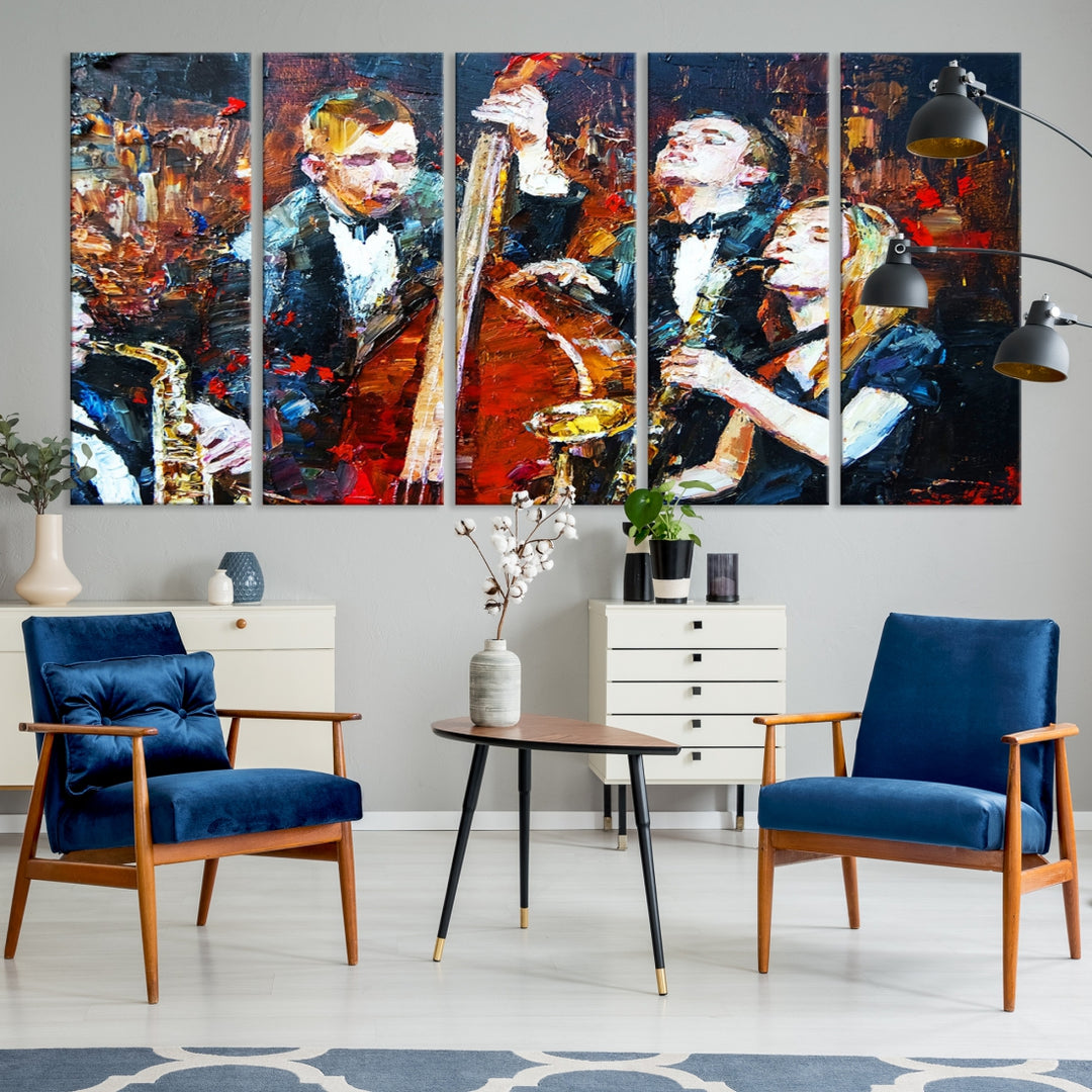 Impresión abstracta de la lona del arte de la pared del músico del jazz para la decoración del hogar de la oficina de la sala de estar