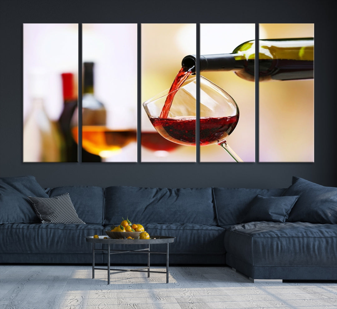 Filling Red Wine into Glass Red Wine Canvas Print