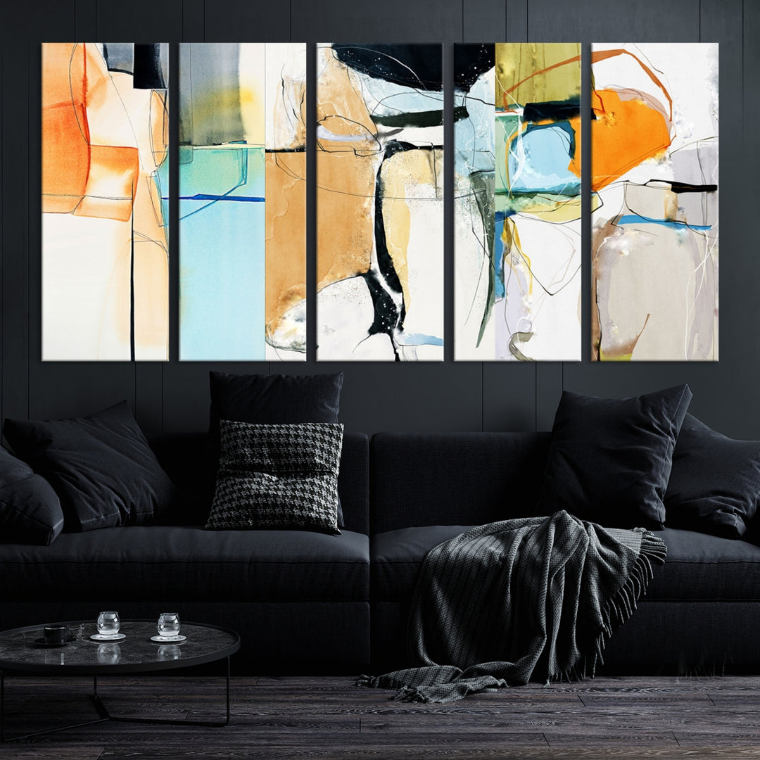 Contemporary Abstract Canvas Wall Art Print Abstract