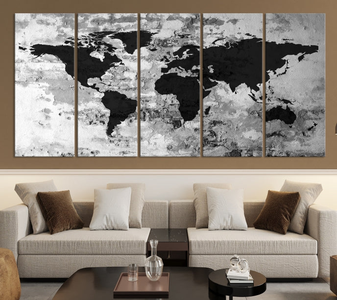 Art mural carte du monde aquarelle toile impression carte du monde affiche impression