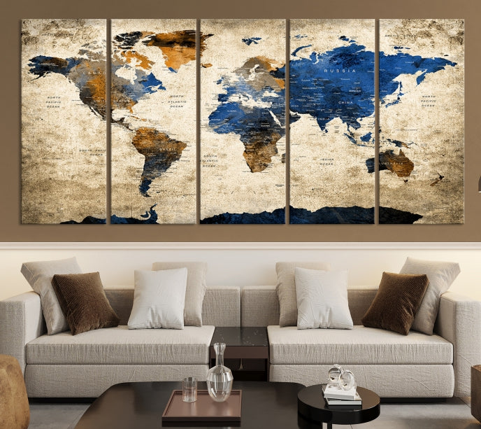 World Map Canvas, World Map Canvas Art and