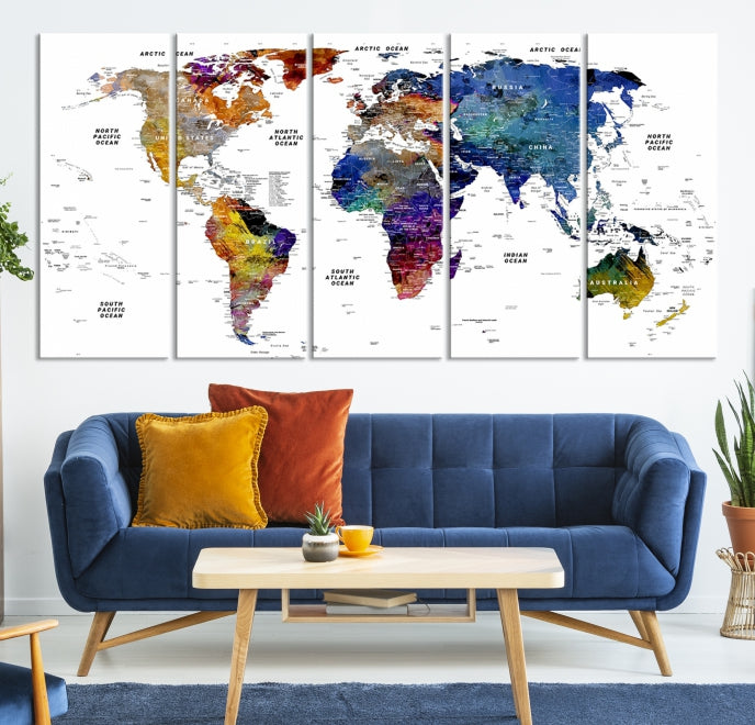 School World Map Canvas Print