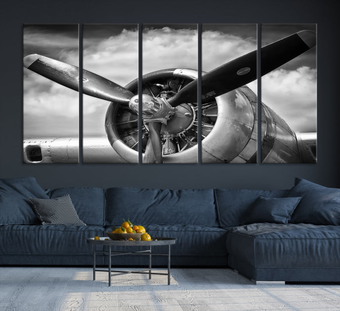 Lienzo decorativo para pared, diseño de avión de guerra antiguo