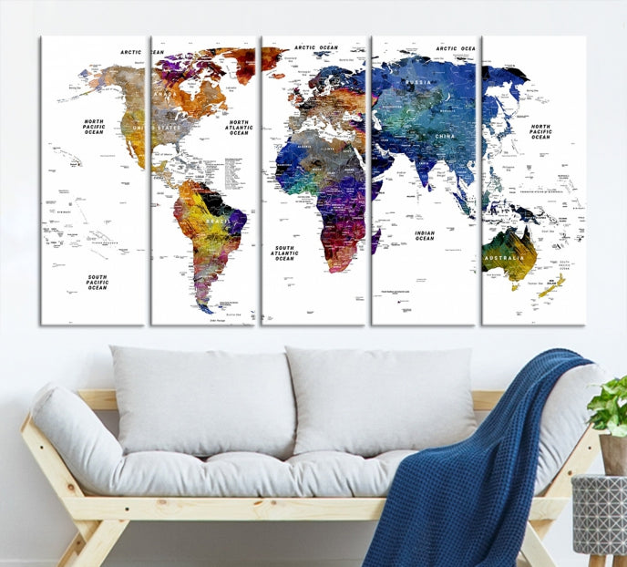 School World Map Canvas Print