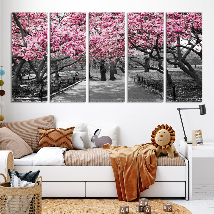 Art mural d’arbres roses Impression sur toile