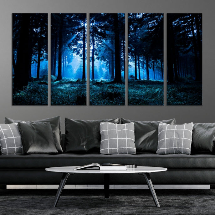 Nuit dans la forêt sombre Art mural Forêt Impression sur toile