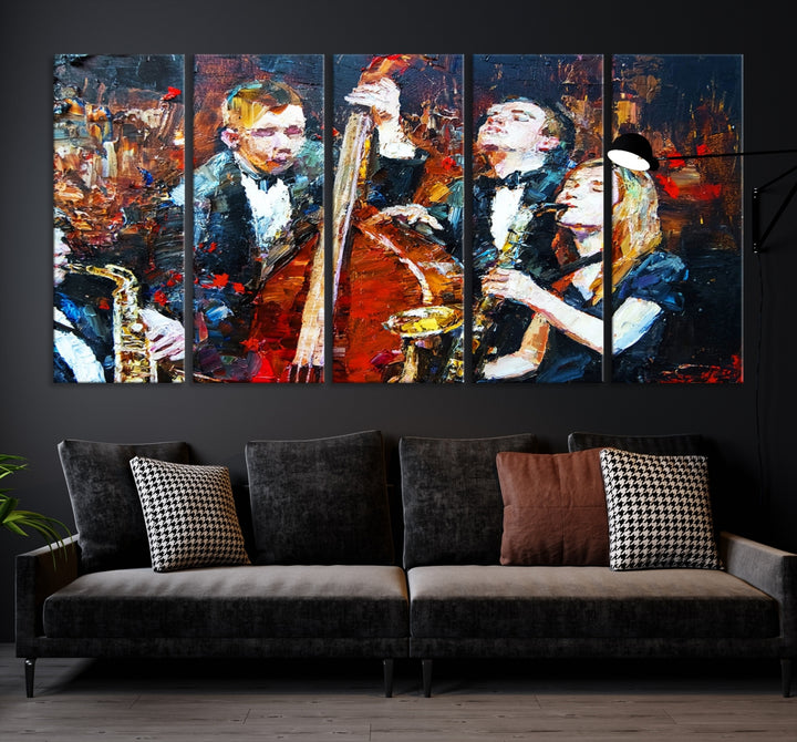 Impresión abstracta de la lona del arte de la pared del músico del jazz para la decoración del hogar de la oficina de la sala de estar