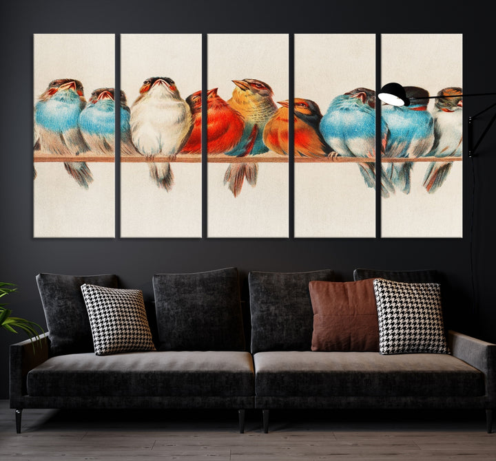 Arte de pared de pájaros abstractos Lienzo
