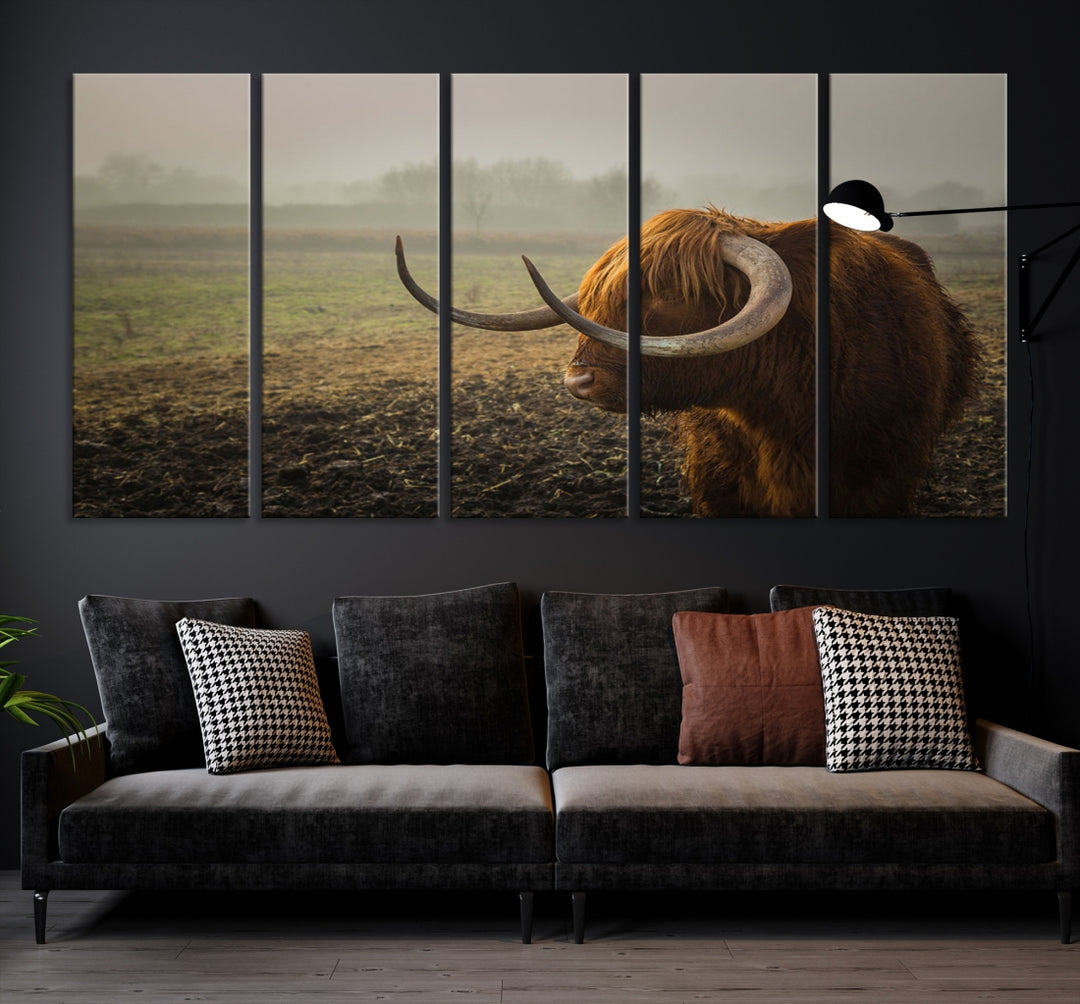 Arte de pared de cuerno de vaca grande Lienzo