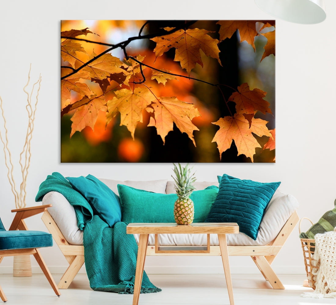 62043 - Large Wall Art Yellow Leaves on Tree in Autumn Fall Canvas Print