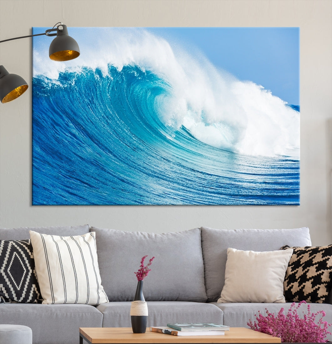Wall Art Canvas Print Bright Wave on Ocean Surfing Wave Wall Art