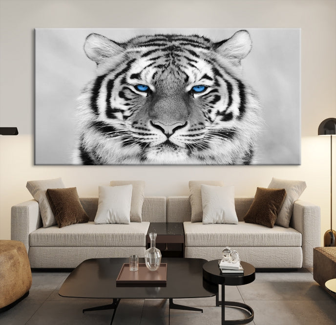 Black and White Tiger Wall Art Animal Canvas Print