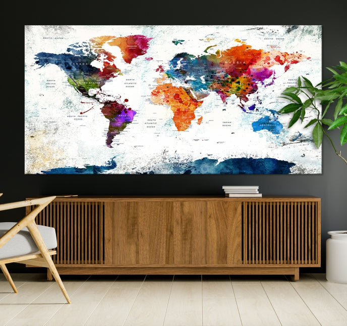 Mapa del mundo en colores pastel Lienzo
