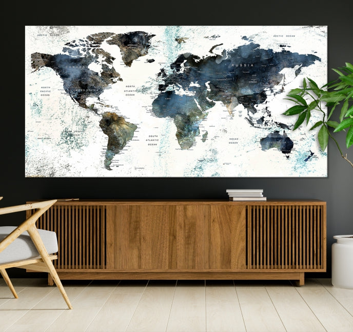 Lienzo decorativo para pared grande con mapa mundial