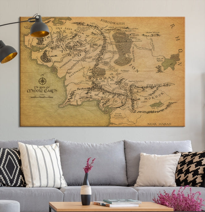 Impresión de lienzo de mapa antiguo - Impresión de póster de mapa antiguo