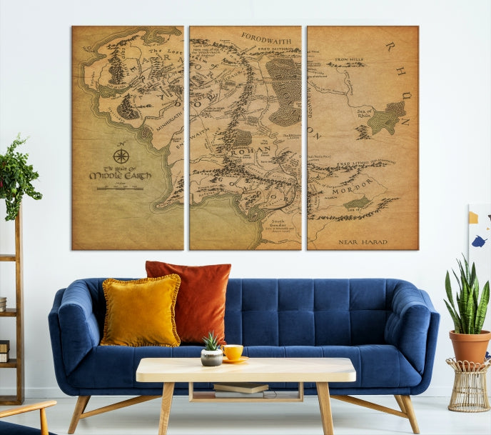 Impresión de lienzo de mapa antiguo - Impresión de póster de mapa antiguo