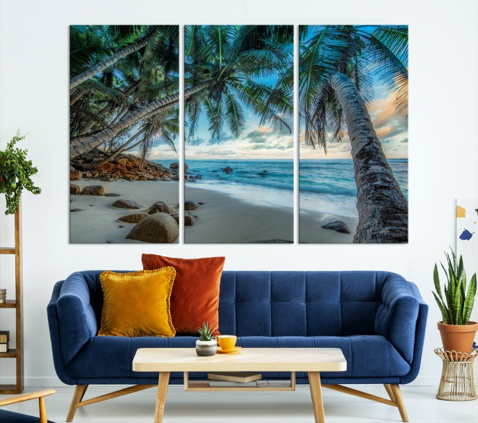 Large Tropical Beach Wall Art Ocean Canvas Print