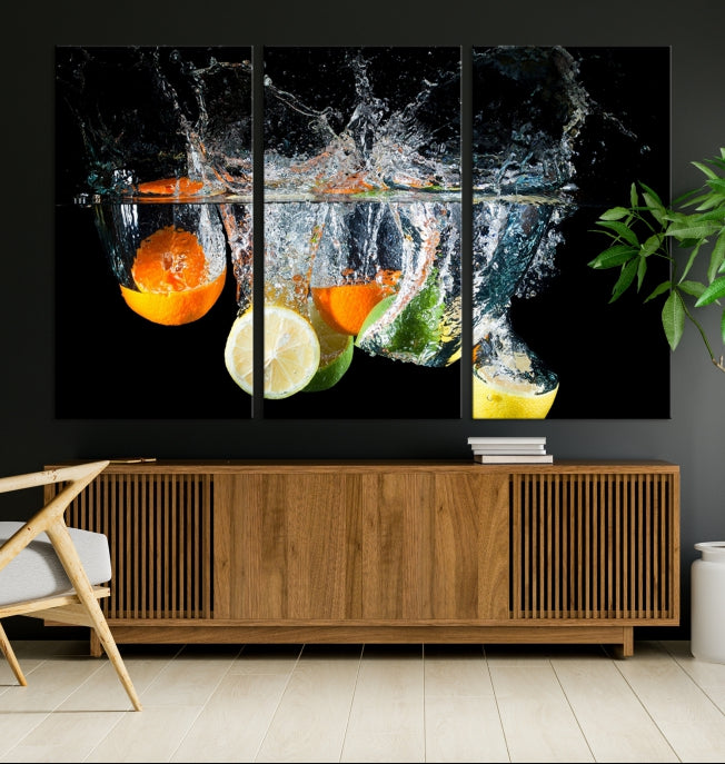 Kitchen Wall Art Fruits Art Canvas Print