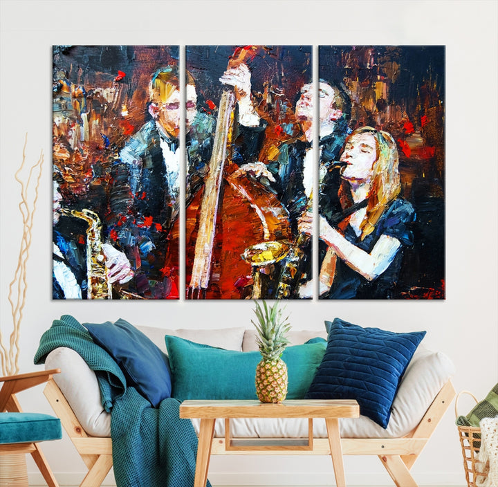 Art mural abstrait de musicien de jazz Impression sur toile