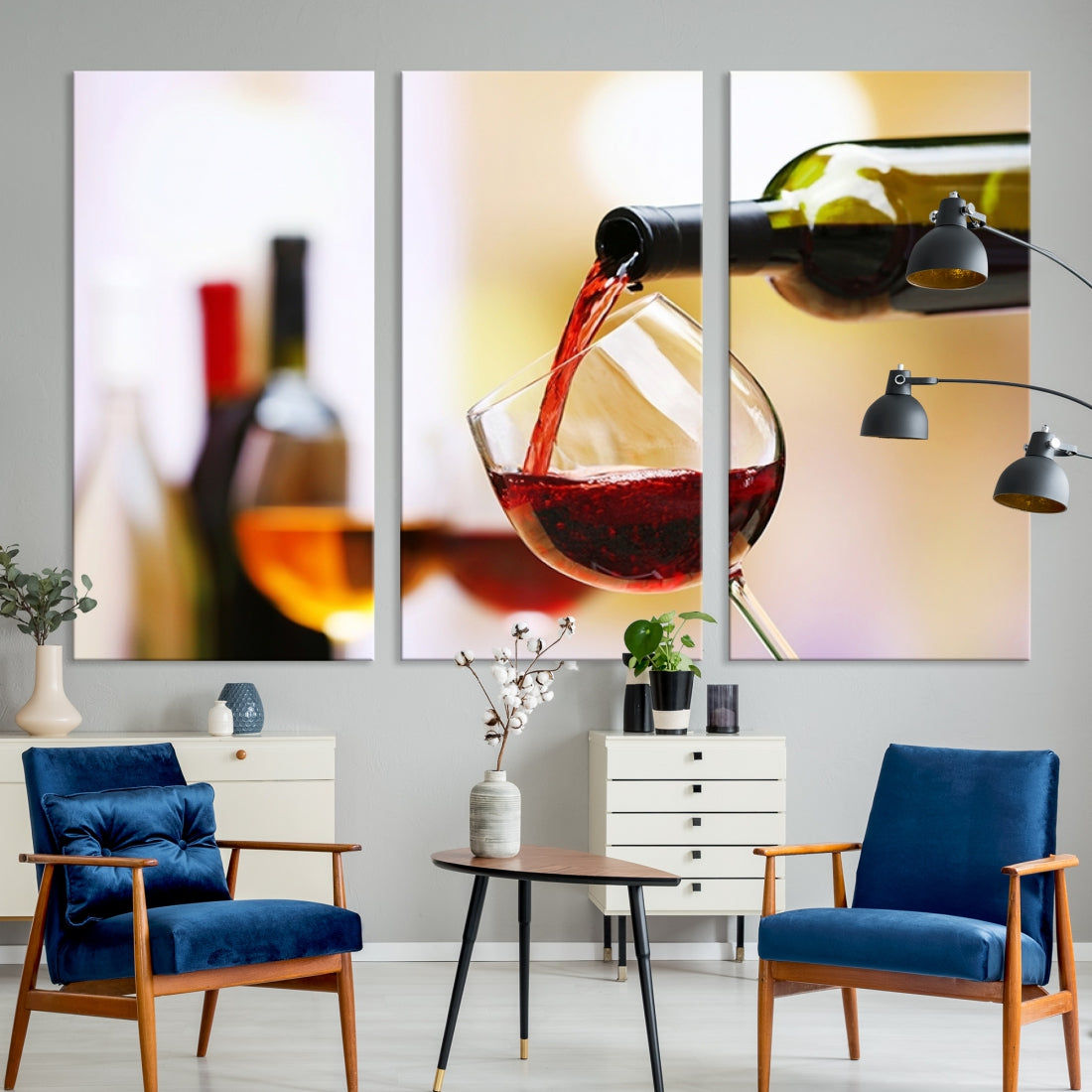 Filling Red Wine into Glass - Red Wine Canvas Print