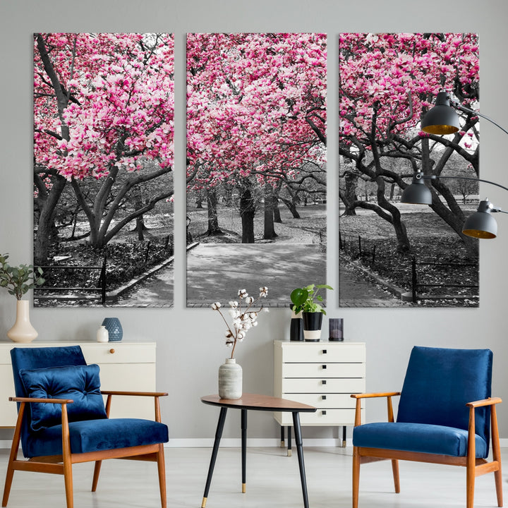 Pink Trees Wall Art Canvas Print