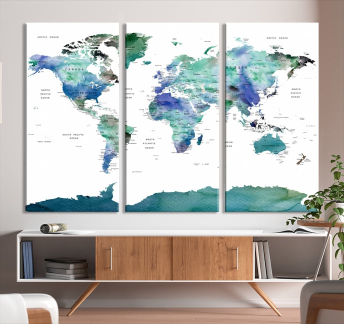 Wall Art Printing World Map Push Pin Prints On Canvas The Picture Travel World Map Pictures For
