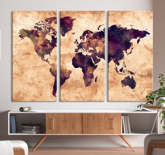 Large Wall Art World Map Canvas Print - Extra Large World Map Wall Art Canvas Print - World Map Wall Art Poster Print