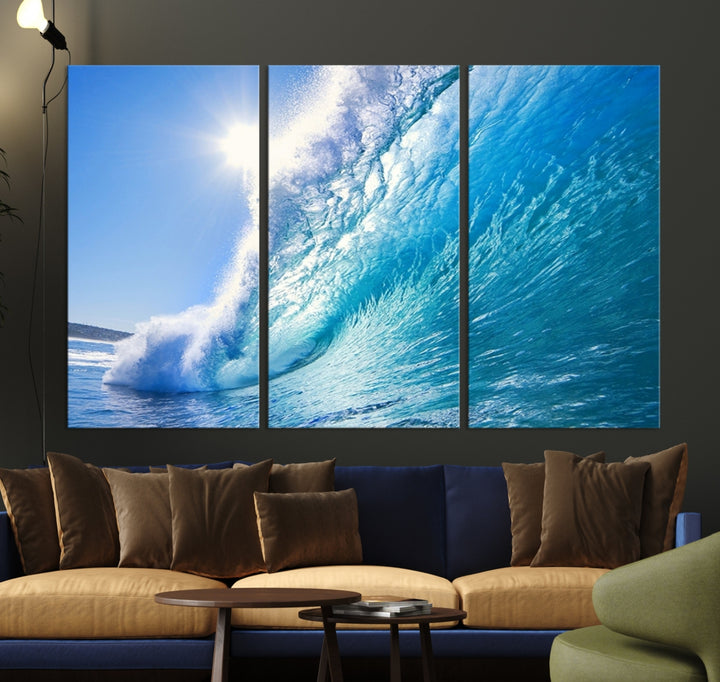 Art mural de vague de surf sur l'océan Art mural