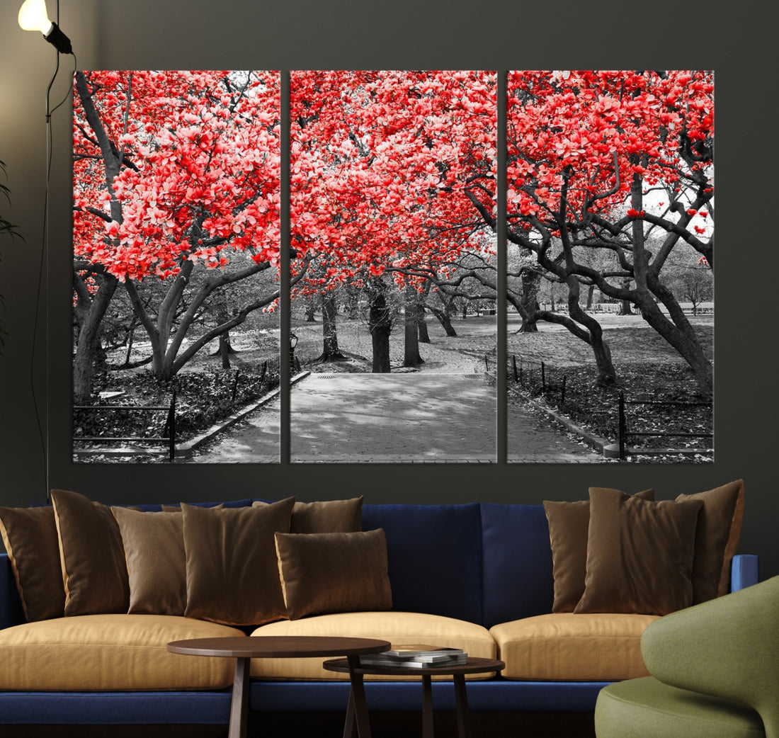 Pink Cherry Blossoms Canvas Wall Art Print Pink Flowers Large Canvas Art Print Blossoms Wall Decor Floral Canvas Artwork for Living Room Dining Room Kitchen Home Decoration Framed Landscape Print