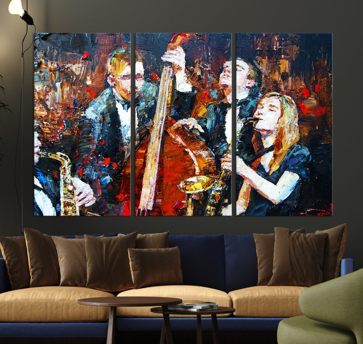Abstract Jazz Musician Wall Art Canvas Print
