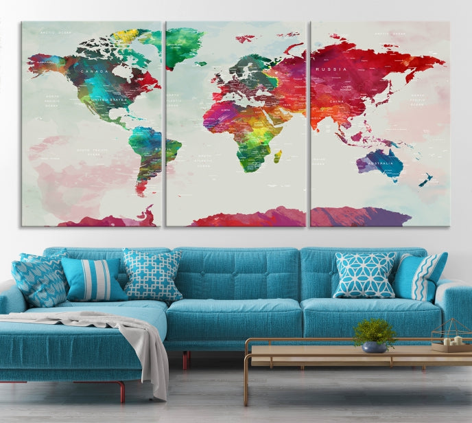Arte de pared del mapa mundial