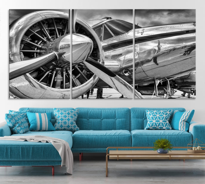 Art mural d'avion antique vintage Impression sur toile