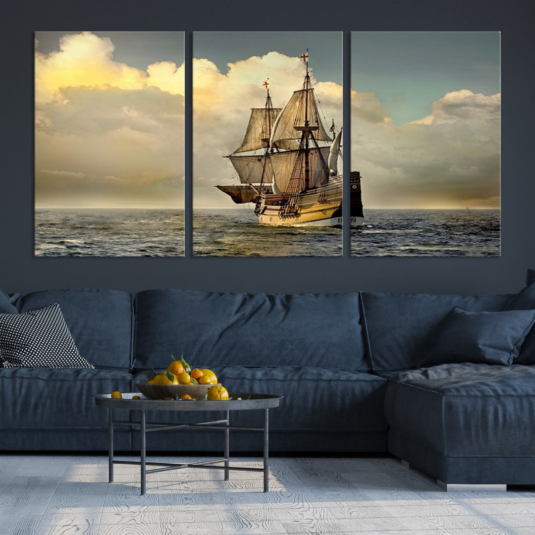 Lienzo decorativo para pared, diseño de barco de guerra inglés