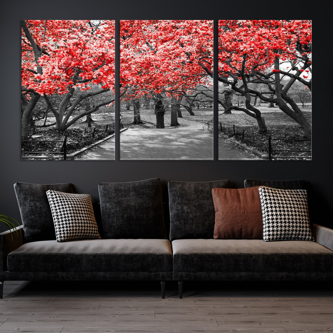 Pink Cherry Blossoms Canvas Wall Art Print Pink Flowers Large Canvas Art Print Blossoms Wall Decor Floral Canvas Artwork for Living Room Dining Room Kitchen Home Decoration Framed Landscape Print