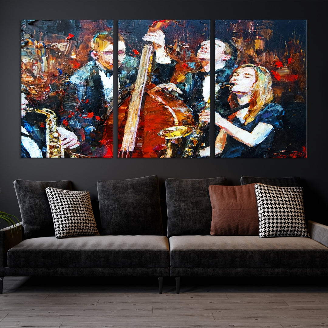 Abstract Jazz Musician Wall Art Canvas Print