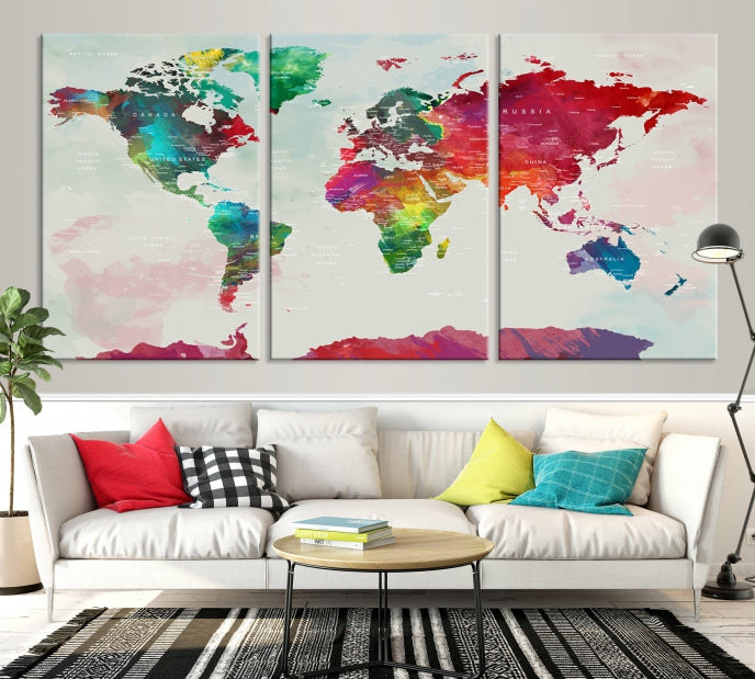Art mural de la carte du monde